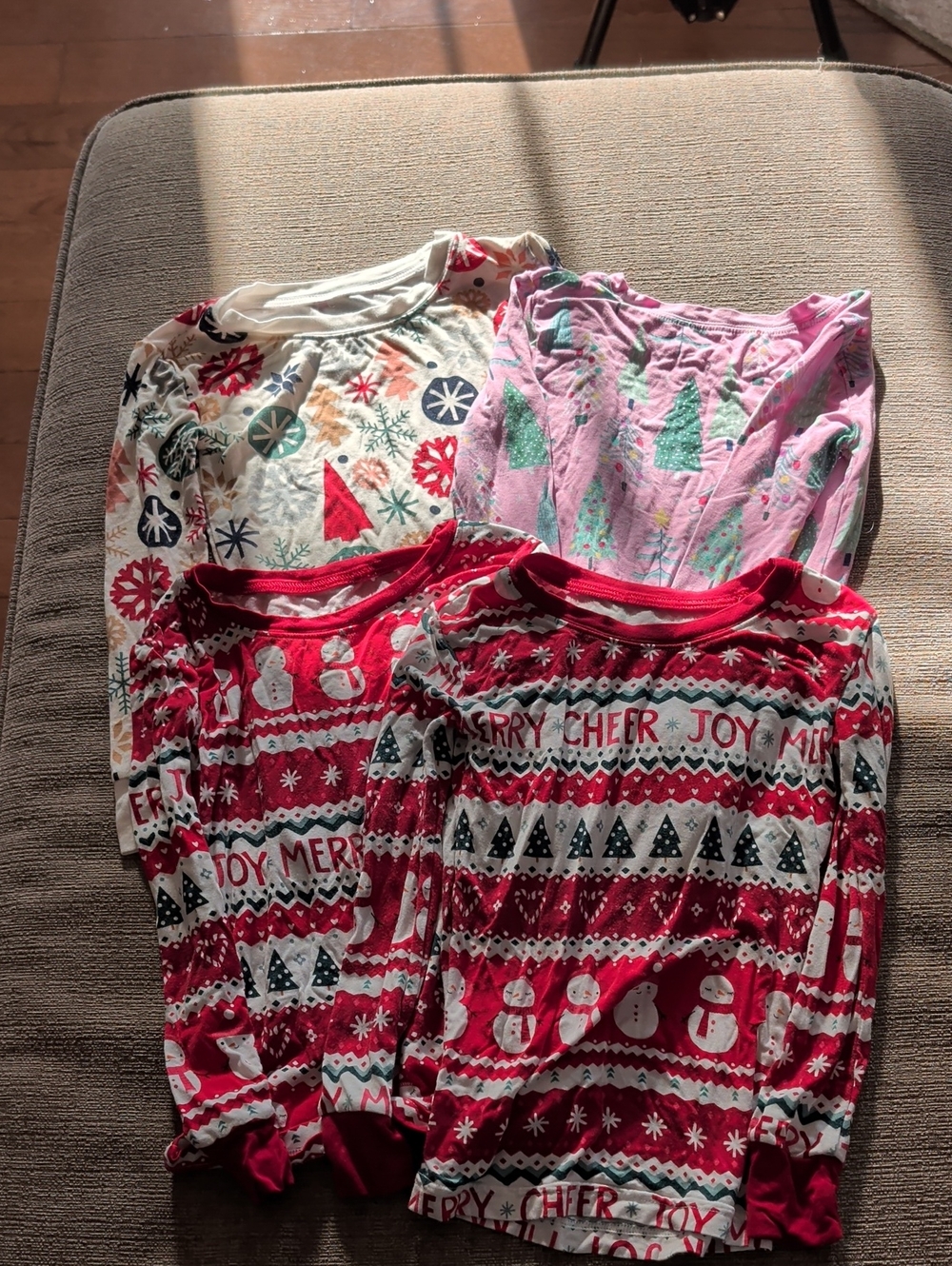 Little Sleepies Kids Holiday Pajama Tops - Red, Pink, Cream, Green, Blue